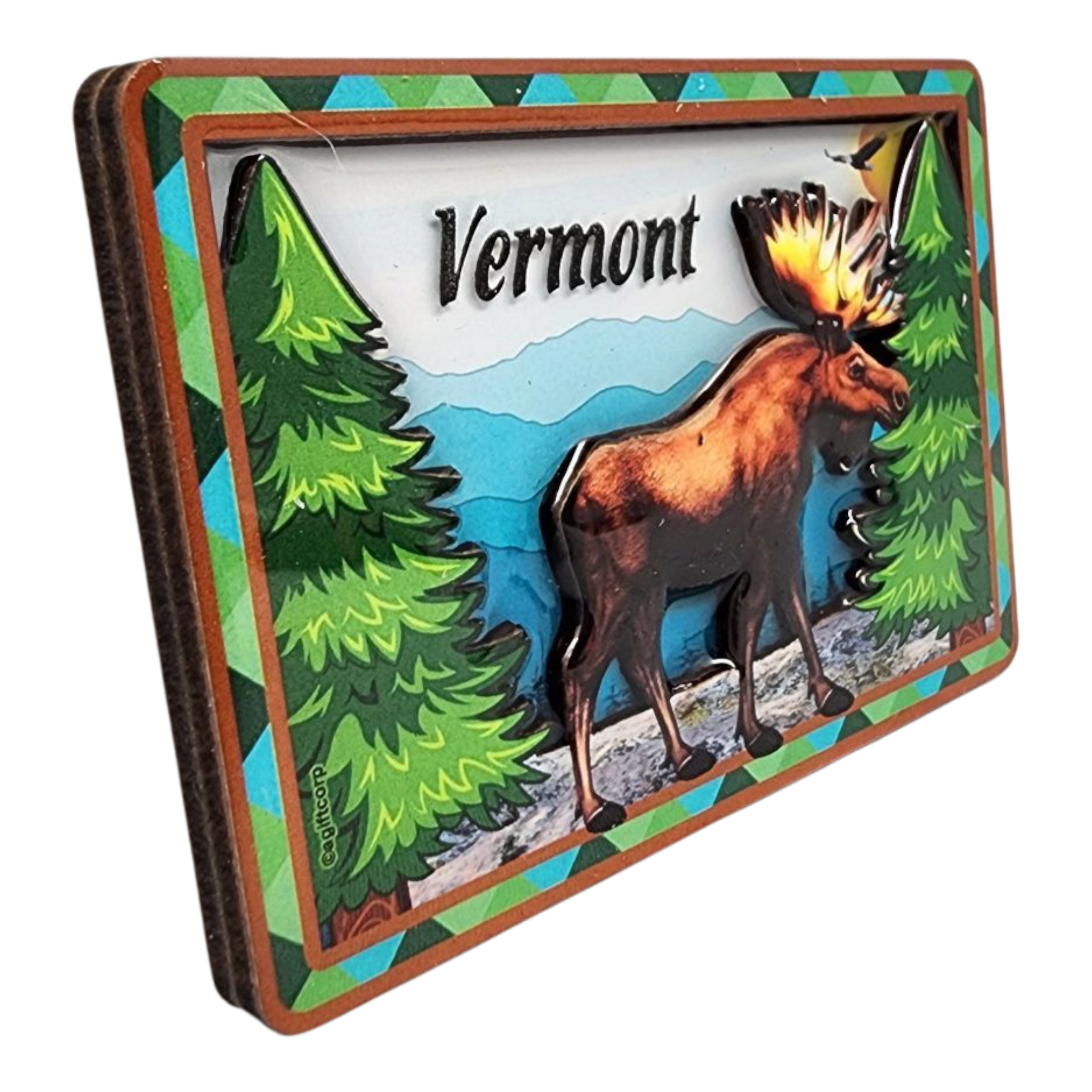 Glossy Layered Magnet - Vermont Moose