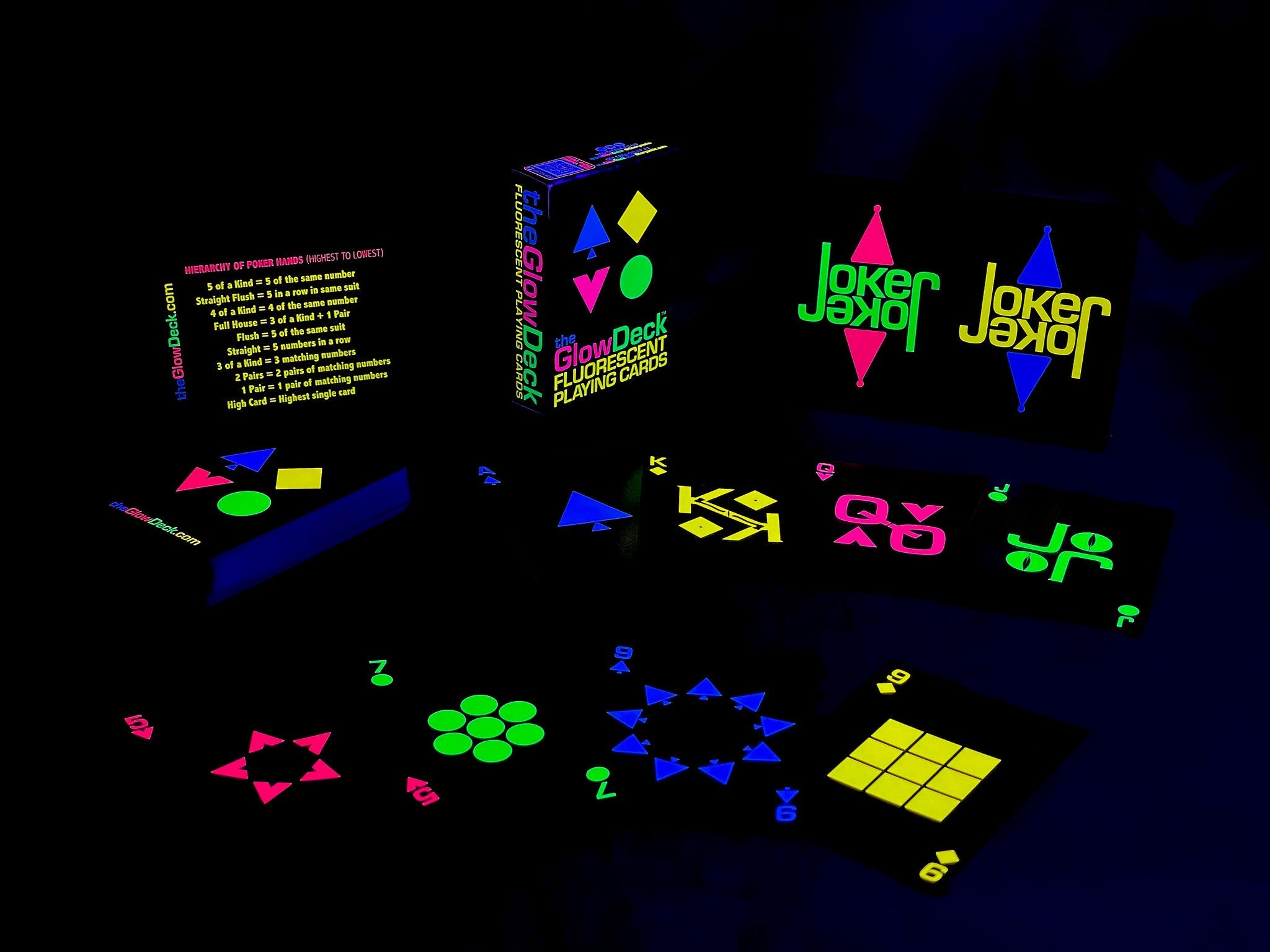 GlowDeckTM Fluorescent Playing Cards