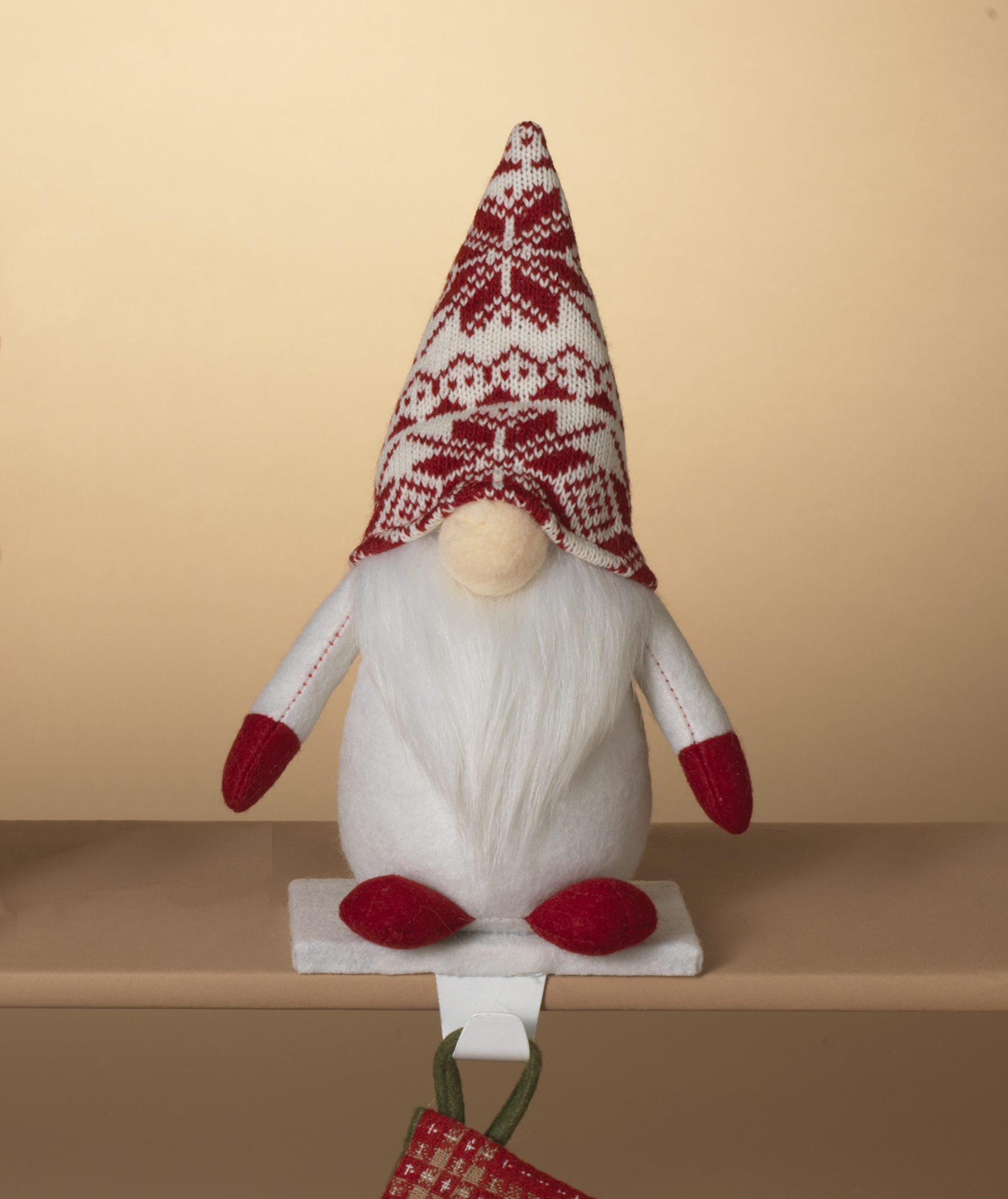 Gnome Christmas Stocking Holder - White