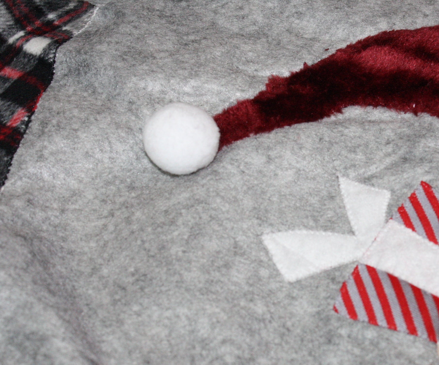 Gnome Embroidered Fleece Tree Skirt - 48 Inch - Grey