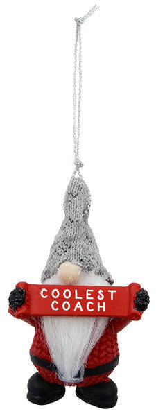 Gnome Holding Sign Ornament - Coolest Coach