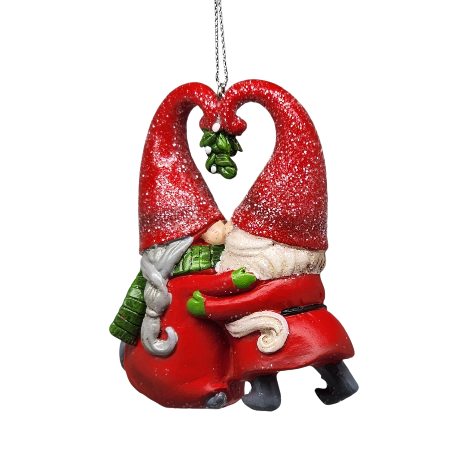 Gnomes under the Mistletoe Ornament