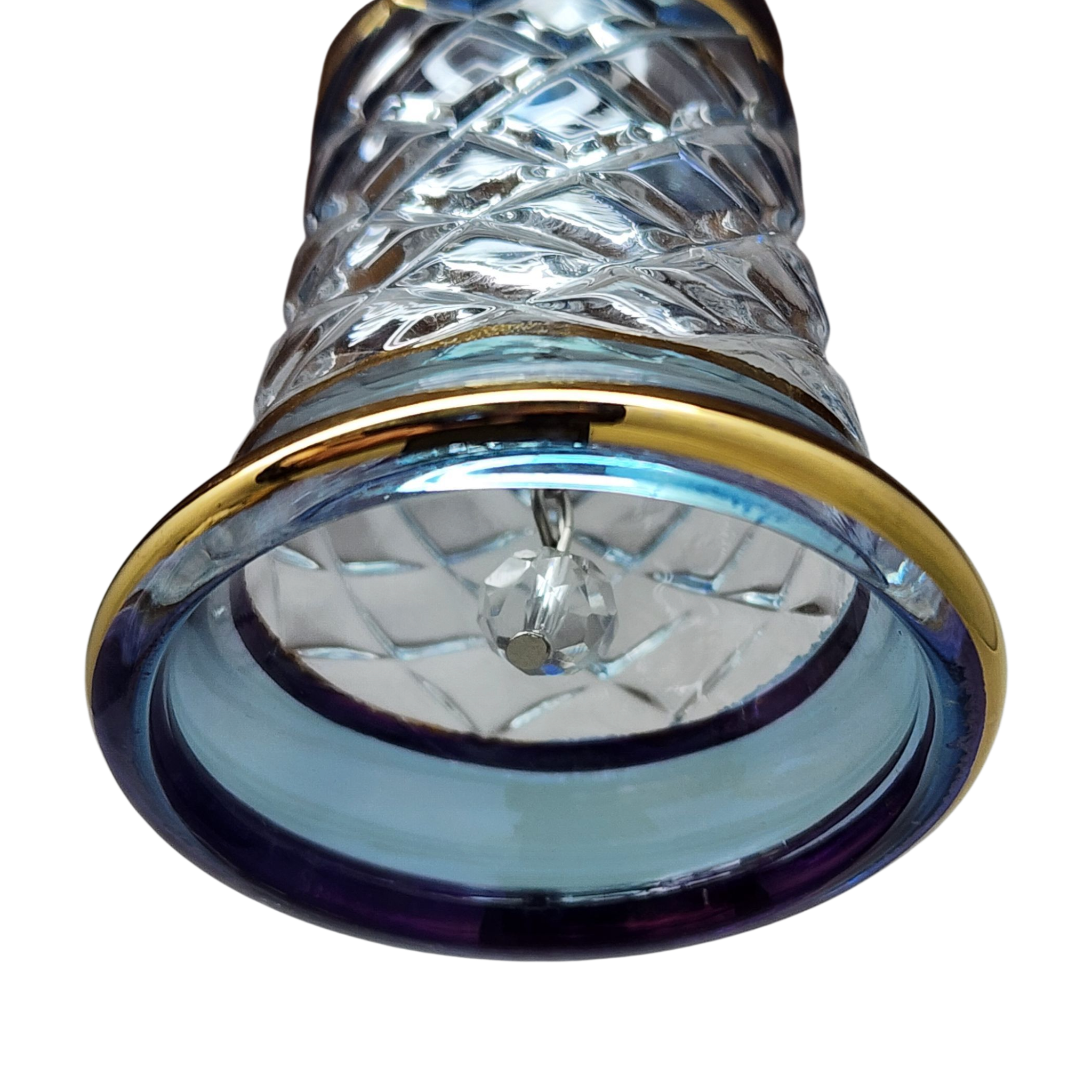 Gold Cut Etched Bell - Blue