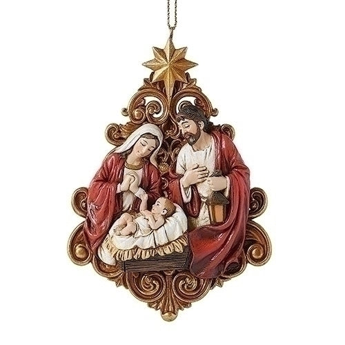 Gold Filigree Holy Family Ornament