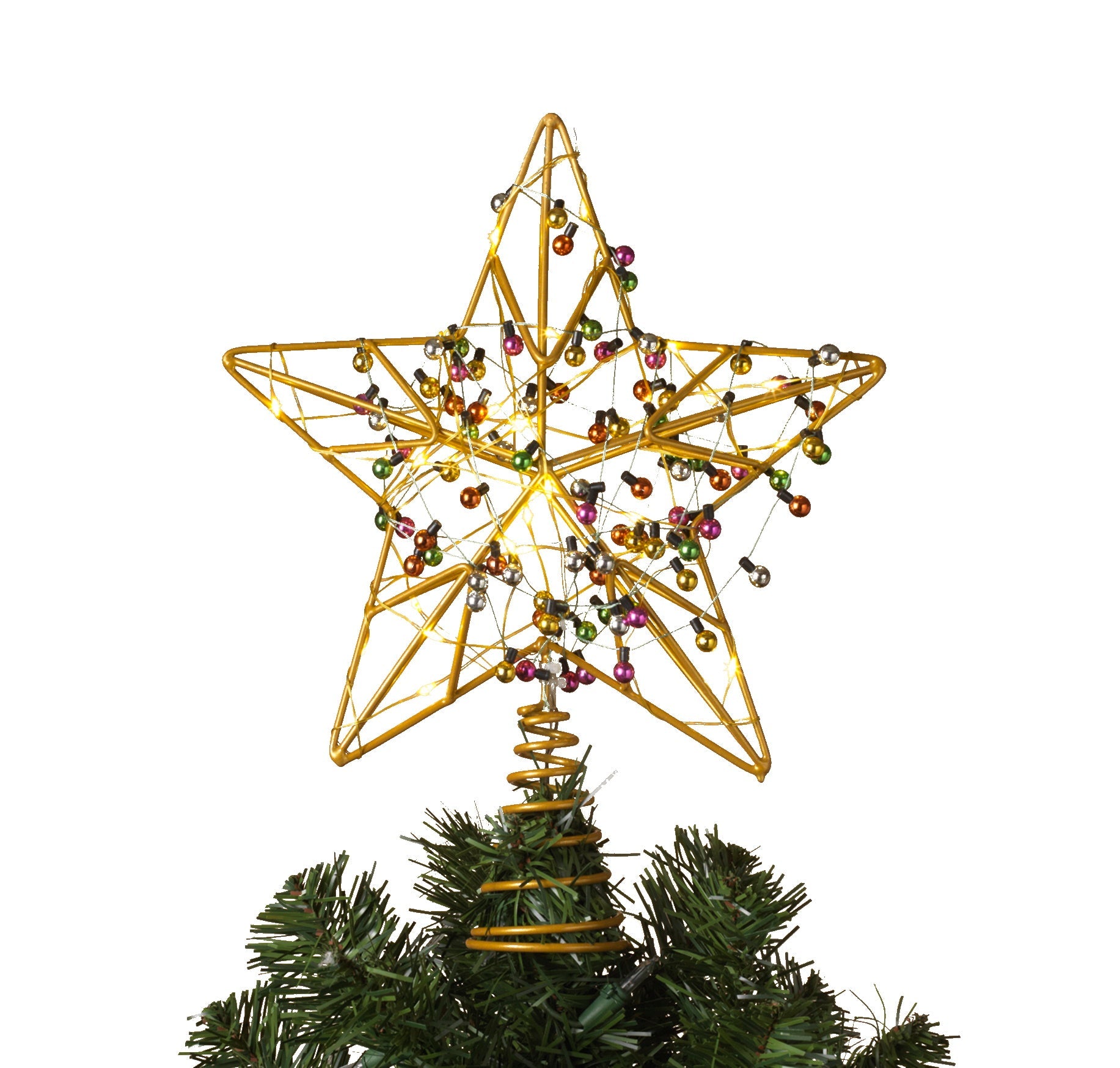 Gold Star Lighted Tree Topper