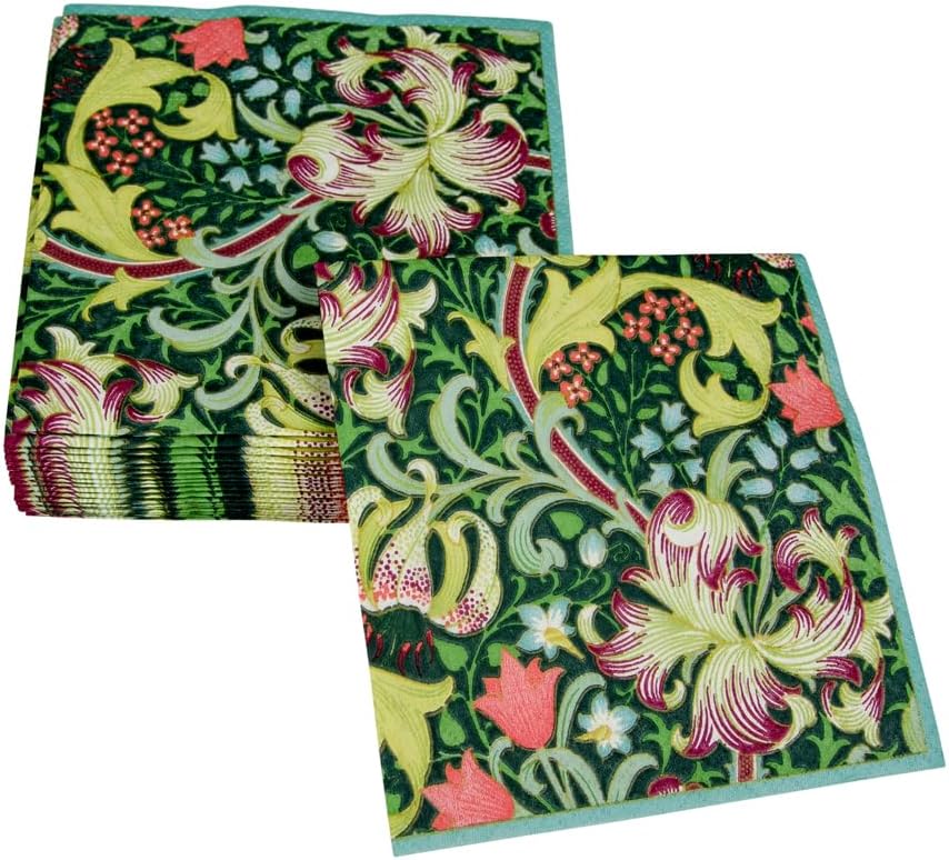 Golden Lily Forest Cocktail Napkins - 20 Per Package