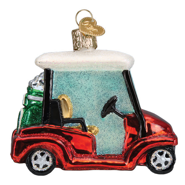 Golf Cart Glass Ornament