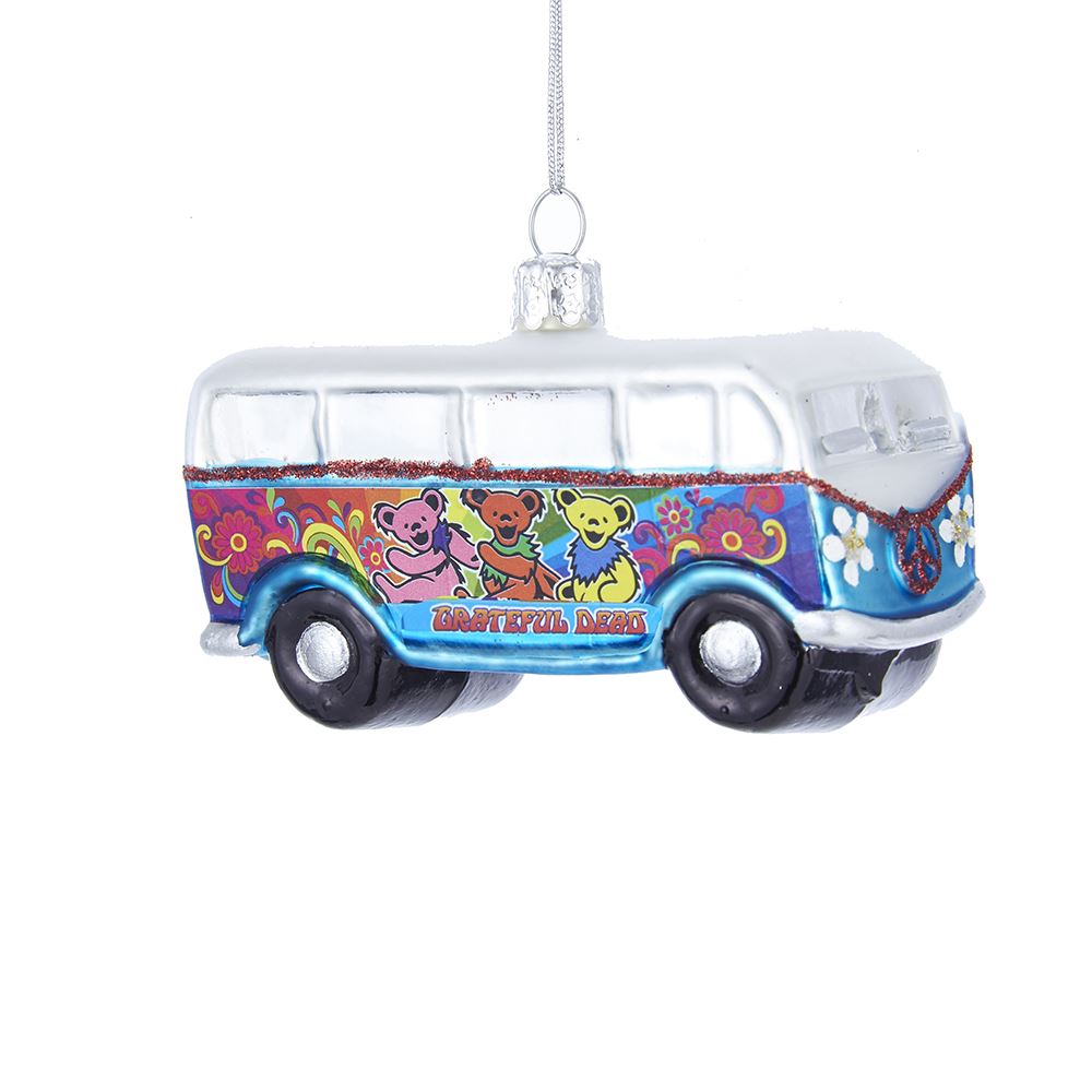 Grateful Dead Bus Glass Ornament