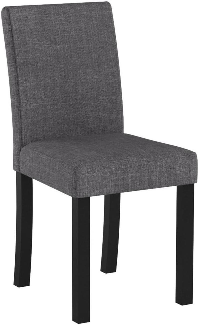 Gray Fabric Upholstered Dining Chairs Set Of 2 For Kitchen