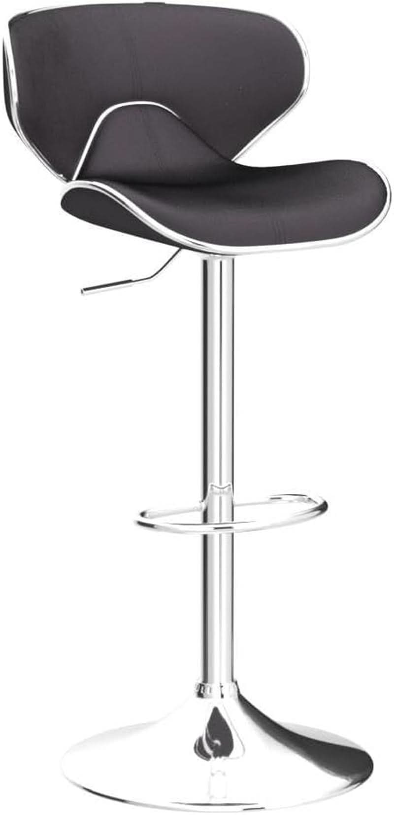 Gray Velvet Upholstered Adjustable Swivel Barstool Set of 2