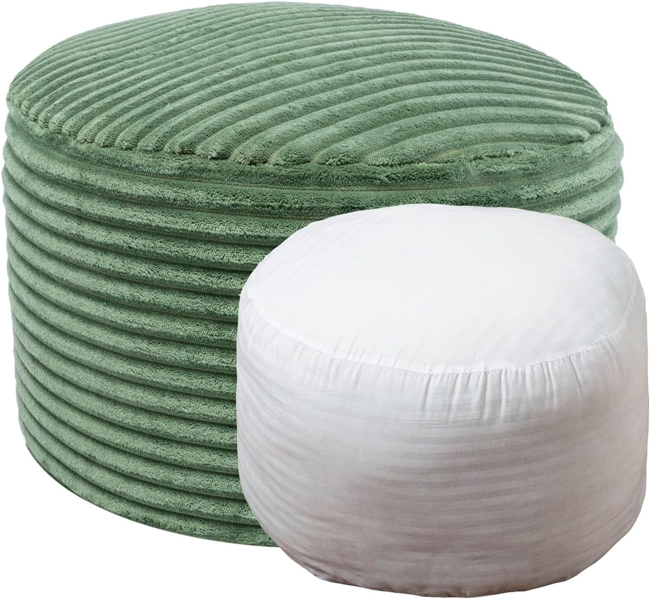 Green 20x12 Inches Luxurious Storage Ottoman Footrest
