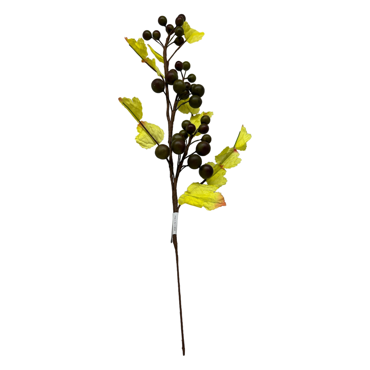 Green Grape Cluster Spray With Autumn Leaves 15 1/2 Inch