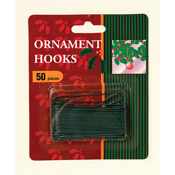 Green Ornament Hook - 2.5 inch - 50 piece