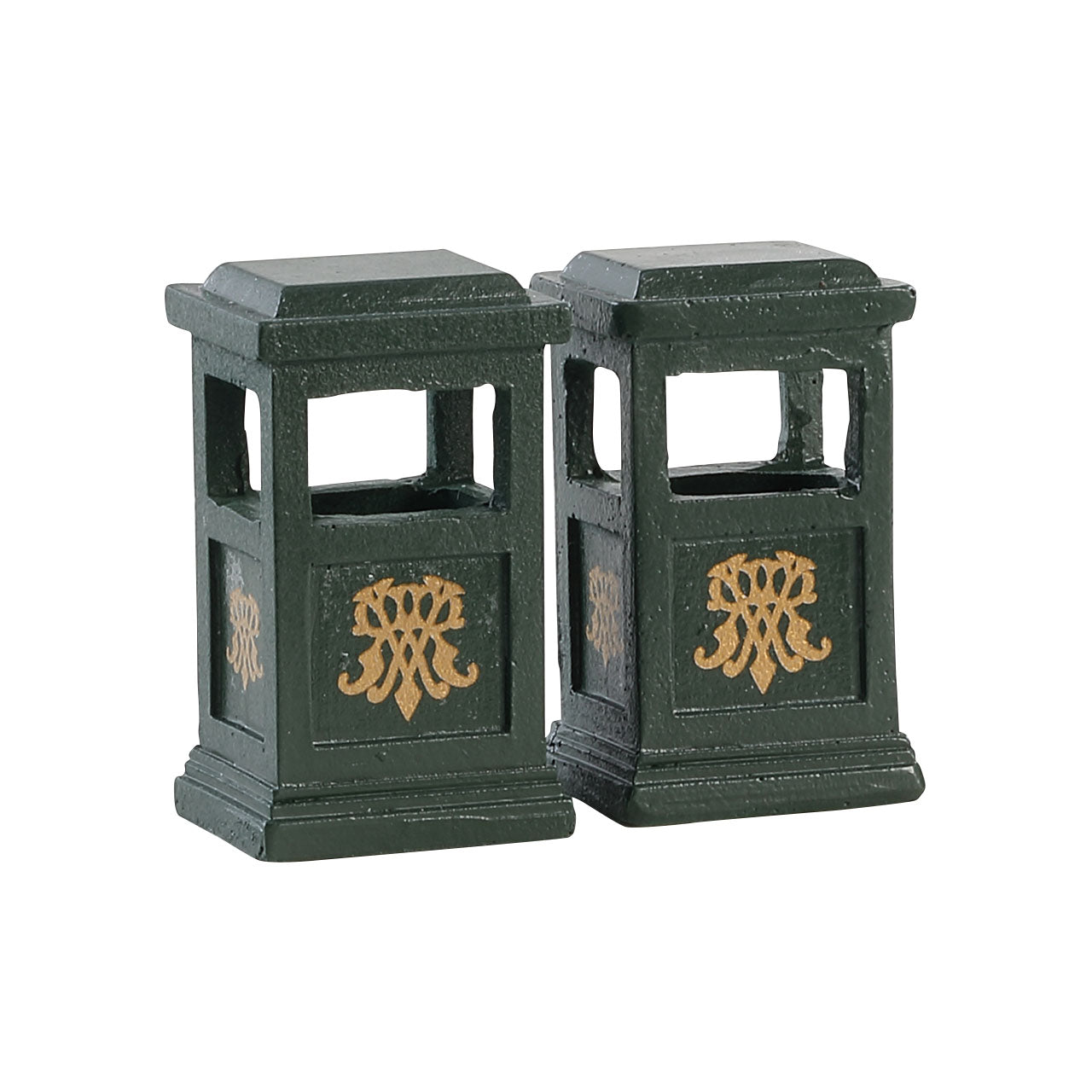Green Trash Can - 2 Piece Set