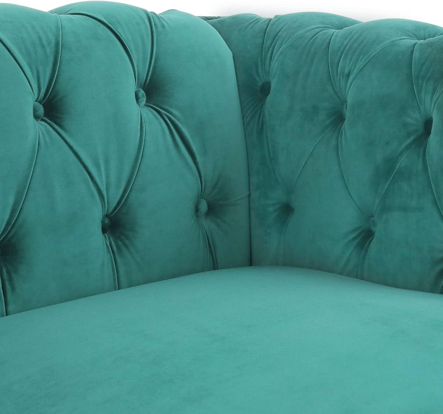 Green Velvet Chesterfield Living Room Set Including Sofa Loveseat and Club Chair