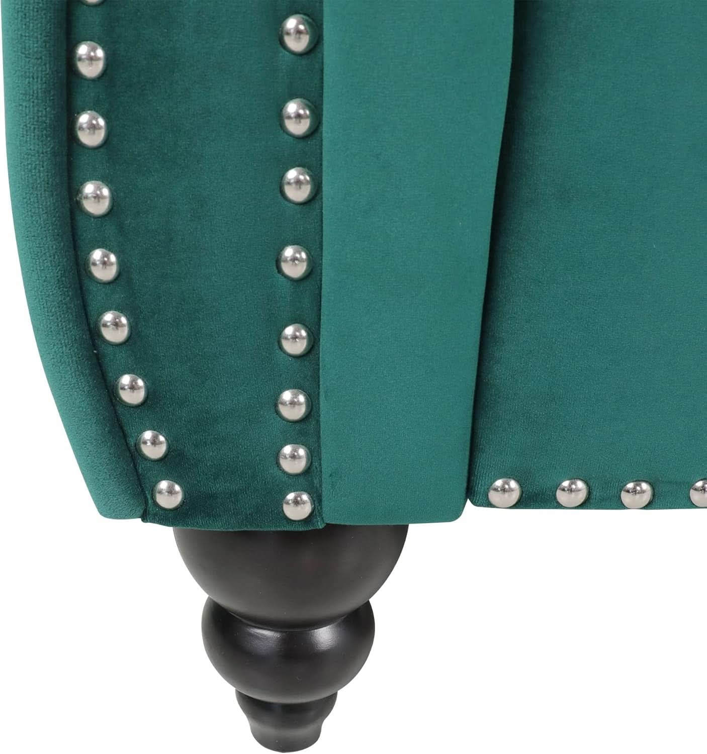 Green Velvet Chesterfield Living Room Set Including Sofa Loveseat and Club Chair