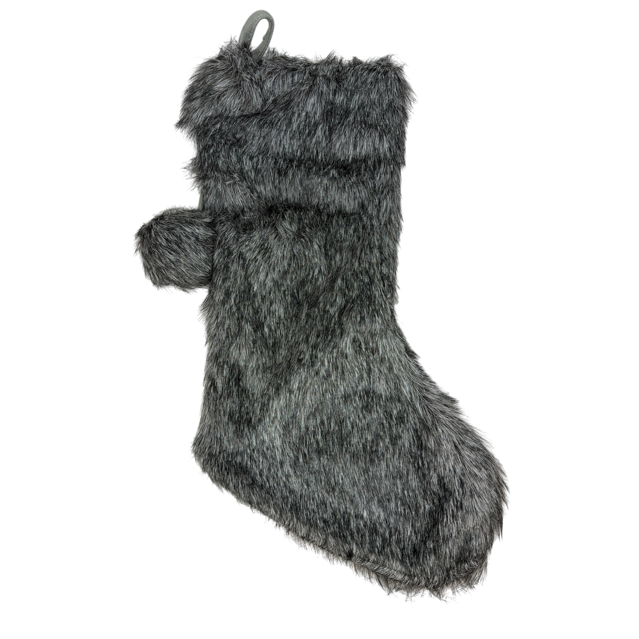 Grey Faux Fur Stocking