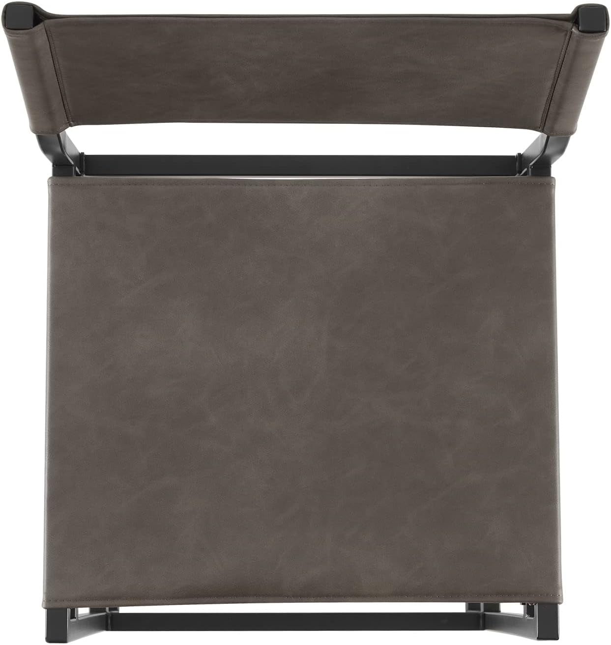 Grey Faux Leather Counter Height Bar Stools 24 Inch Seat Height Set Of 2 Back