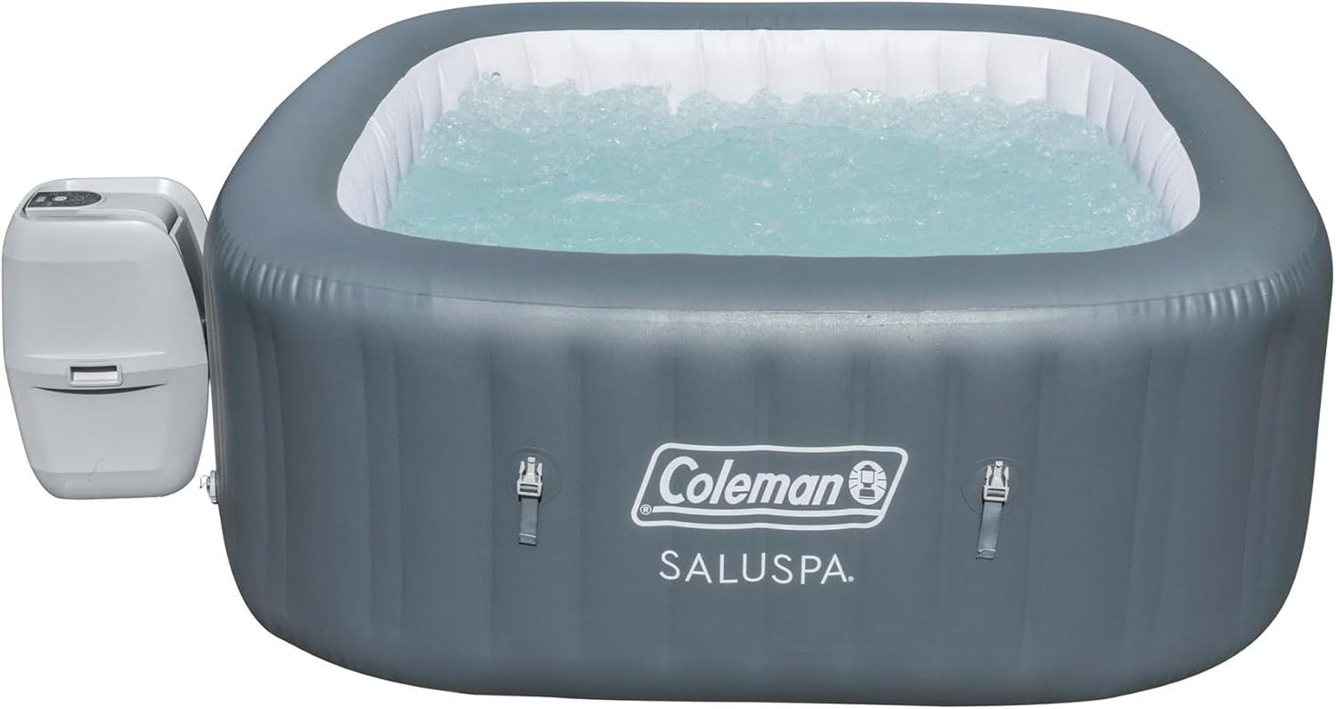 Grey Inflatable Hot Tub For 4 To 6 People Family Spa Outdoor