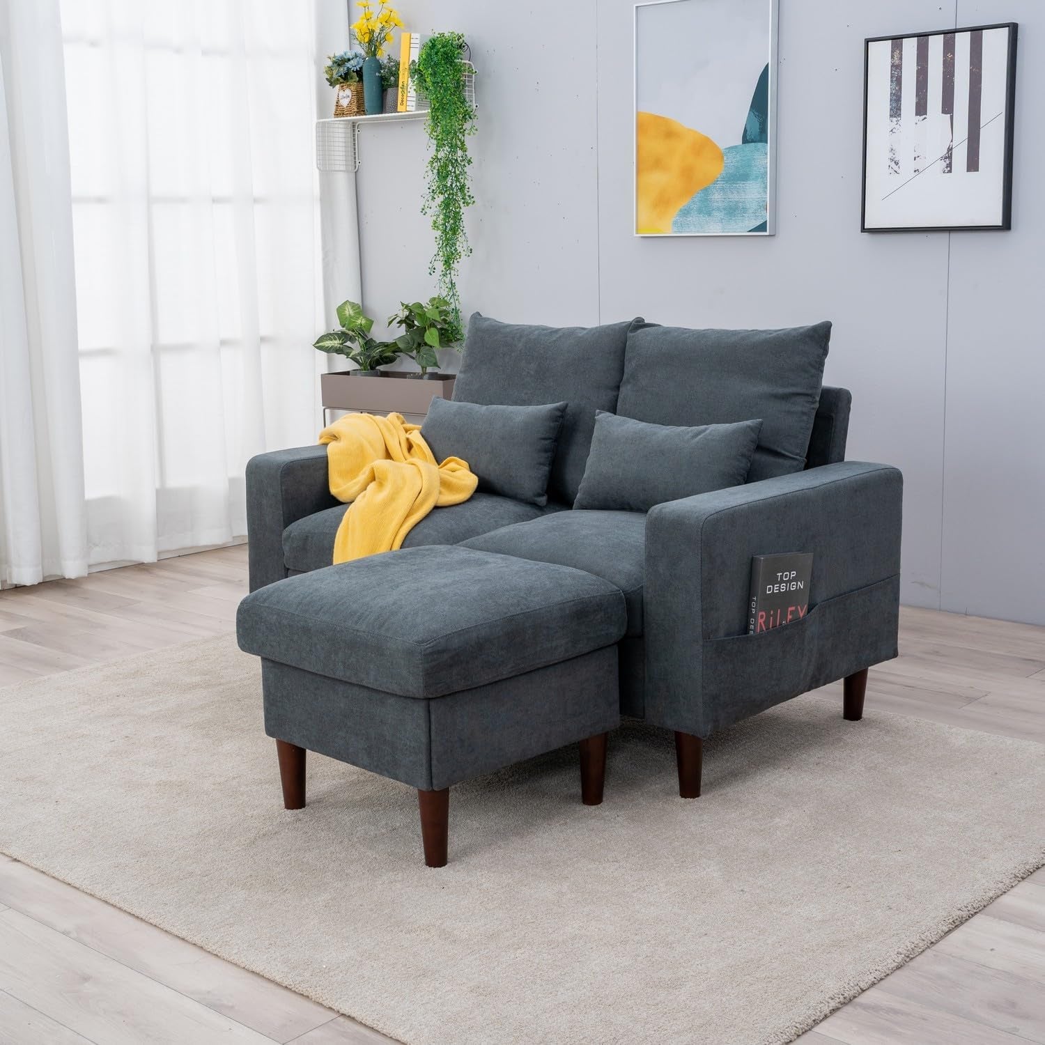 Grey Modern Sofa Set 2 Seater Sectional For Living Room