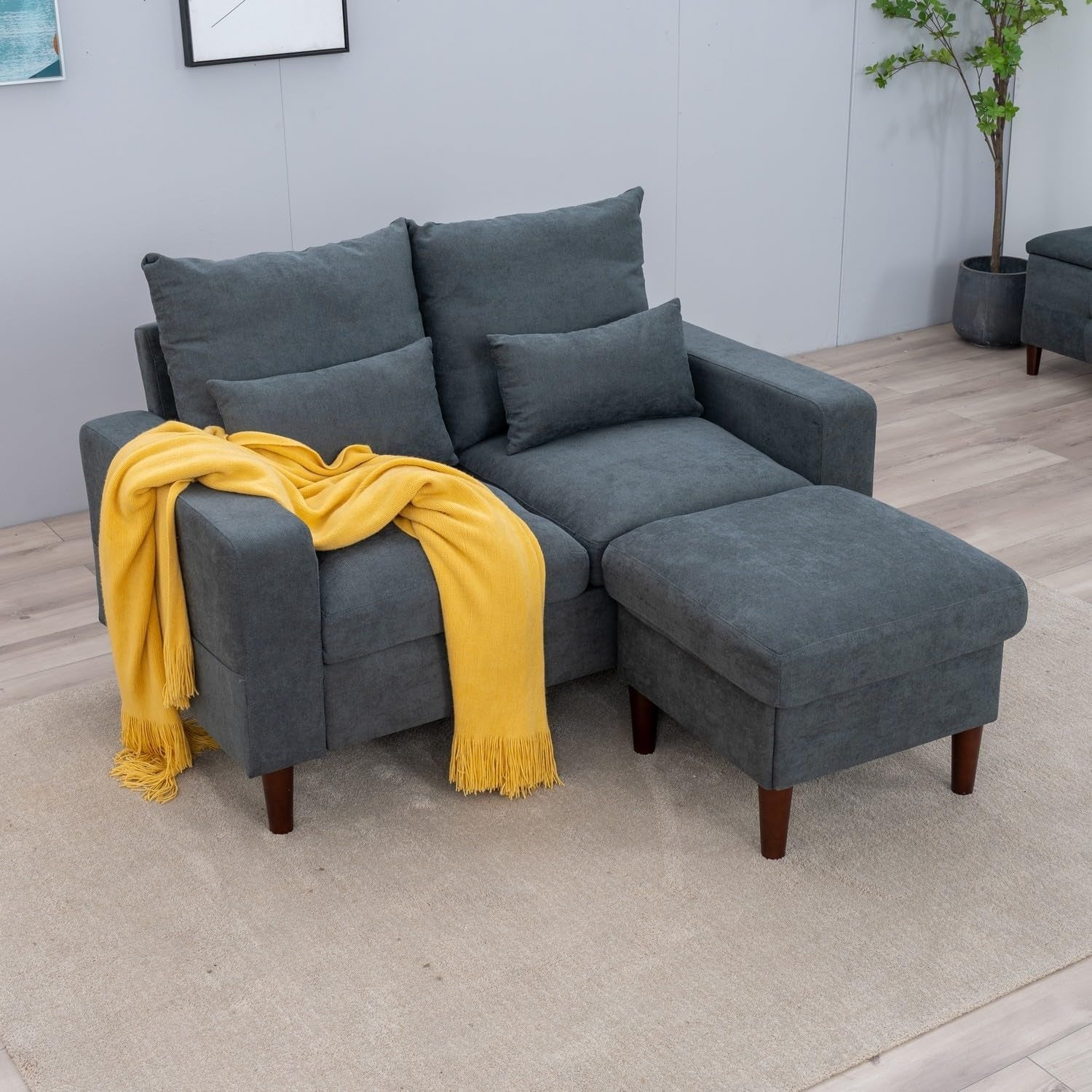 Grey Modern Sofa Set 2 Seater Sectional For Living Room