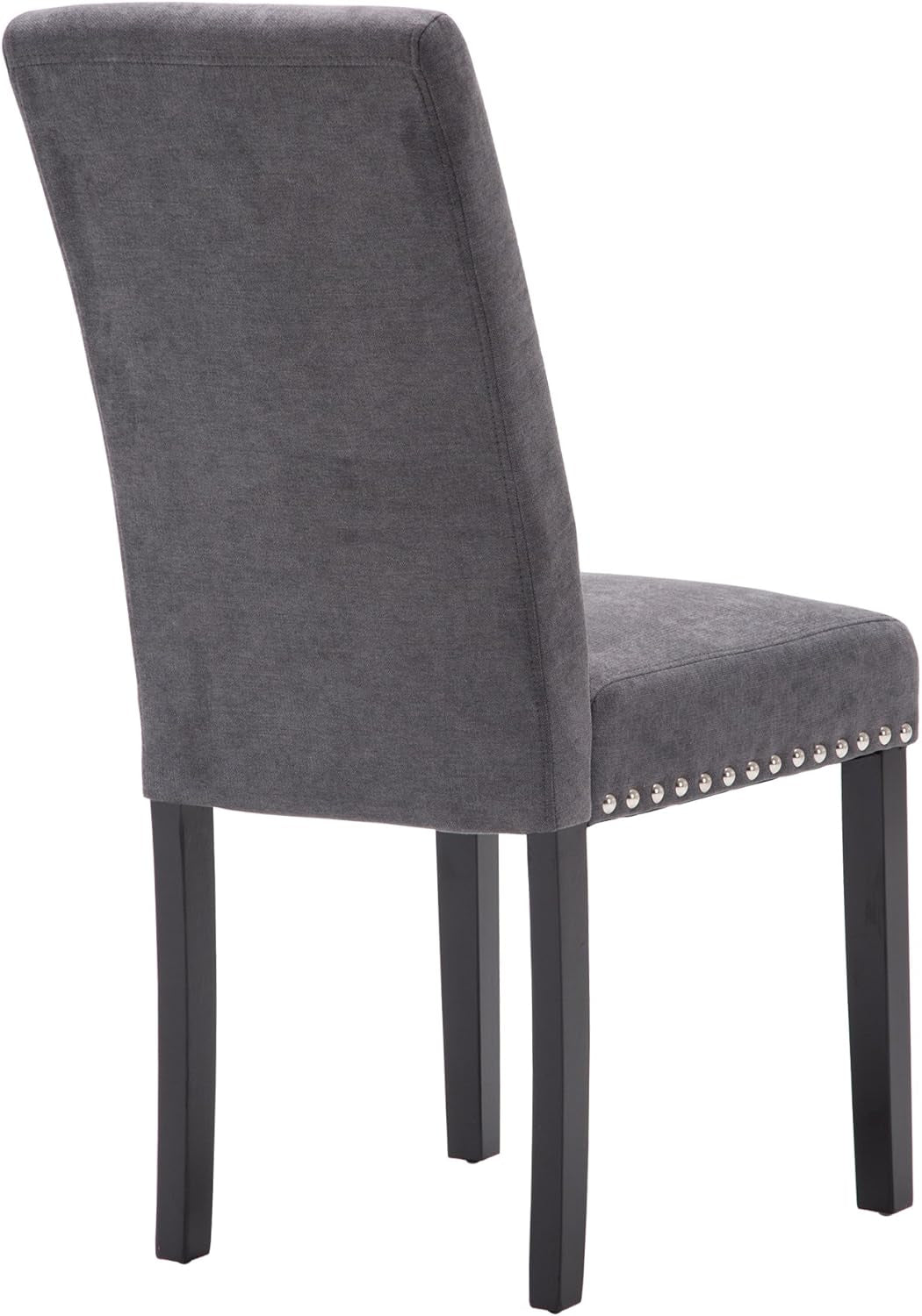 Grey Upholstered Dining Chairs With Copper Nailhead Trim