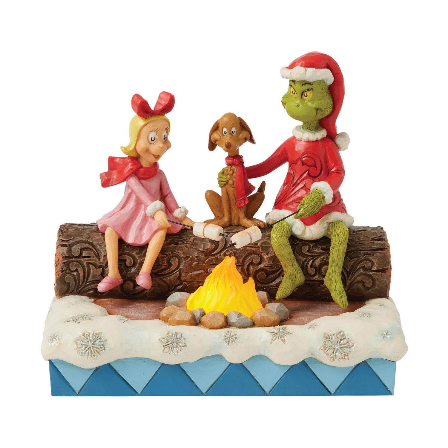 Grinch - Max - and Cindy Lou Roasting Marshmallows Figurine