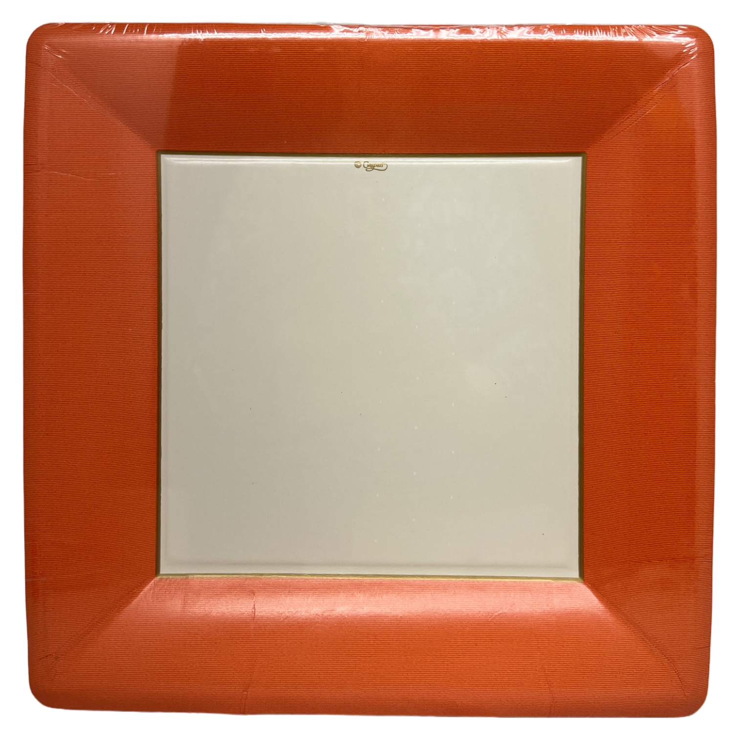 Grosgrain Deep Orange - Square Dinner Plate