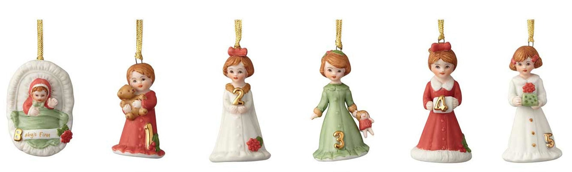 Growing Up Girl Ornament - Brunette Babies 1st