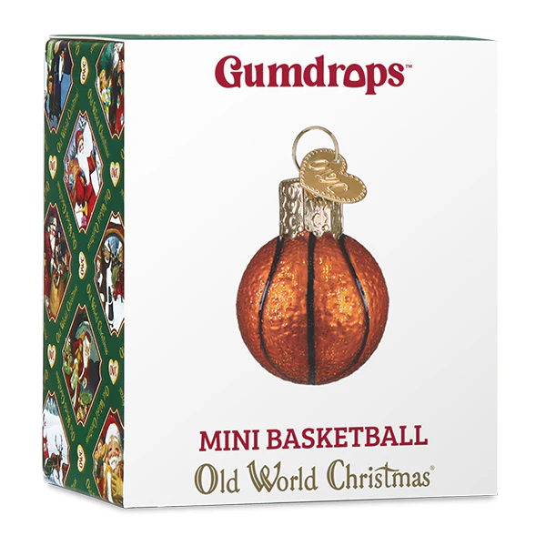 Gumdrop Mini Basketball Glass Ornament