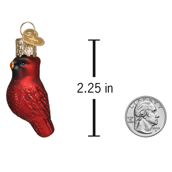 Gumdrop Mini Cardinal Glass Ornament