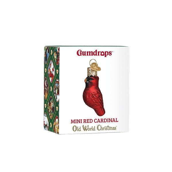 Gumdrop Mini Cardinal Glass Ornament