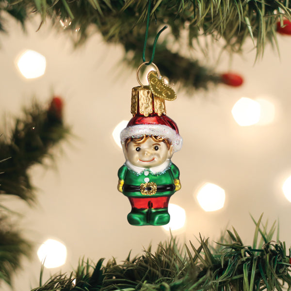 Gumdrop Mini Elf Glass Ornament