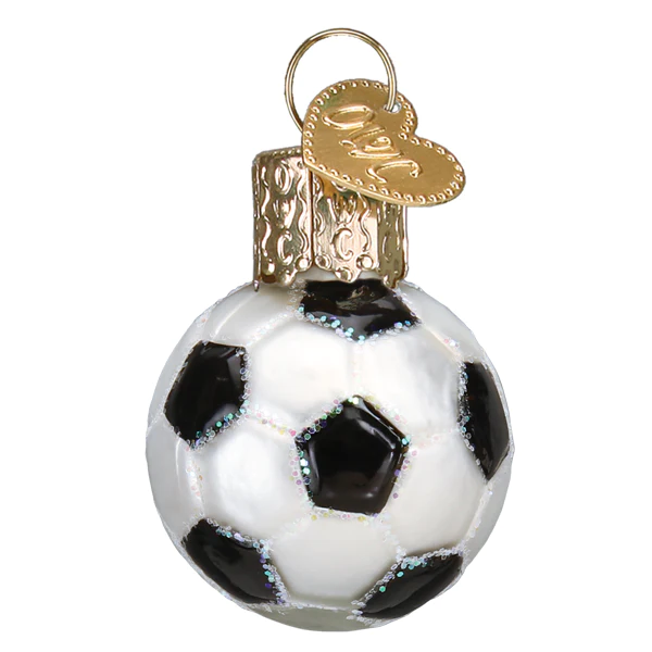 Gumdrop Mini Soccer Ball Glass Ornament