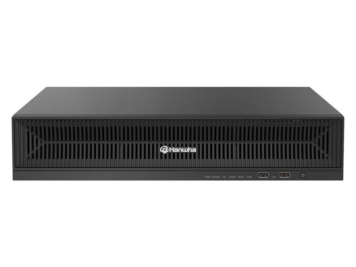 HANWHA VISION 8K NVR Intel 32Ch 10TB Storage 8 SATA Bays for Enterprise