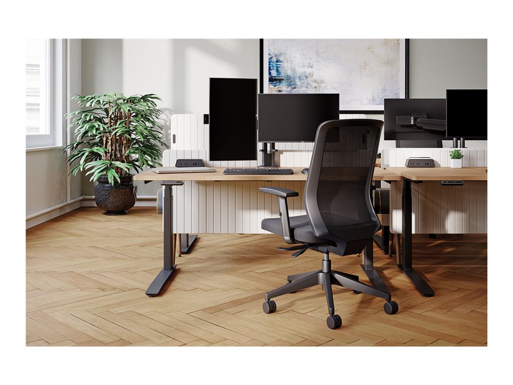 HAT Collective IKU - Chair - ergonomic - armrests - T-shaped - tilt - swivel - mesh fabric - black IKU-B-M1H-JET-S1BB