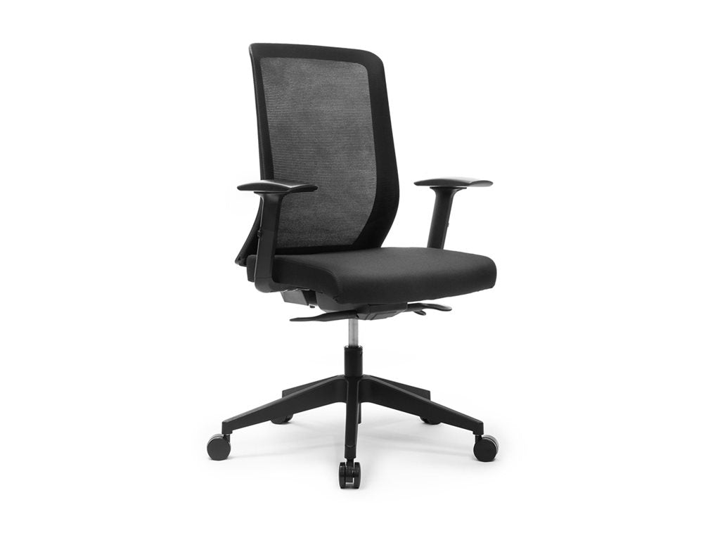 HAT Collective IKU - Chair - ergonomic - armrests - T-shaped - tilt - swivel - mesh fabric - black IKU-B-M1H-JET-S1BB