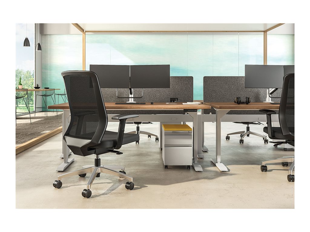 HAT Collective IKU - Chair - ergonomic - armrests - T-shaped - tilt - swivel - mesh fabric - black IKU-B-M1H-JET-S1BB
