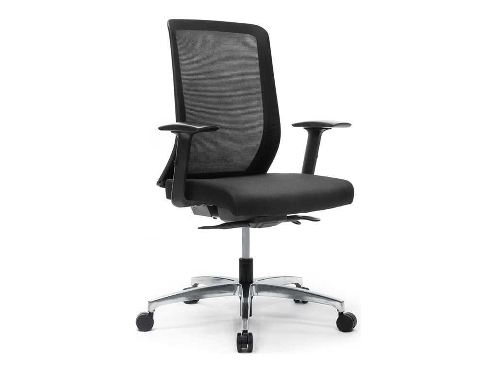 HAT Collective IKU - Chair - ergonomic - armrests - T-shaped - tilt - swivel - mesh fabric - black IKU-B-M1H-JET-S1PB