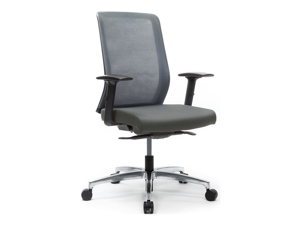 HAT Collective IKU - Chair - ergonomic - armrests - T-shaped - tilt - swivel - mesh fabric - gray IKU-B-M2H-IRON-S1PB