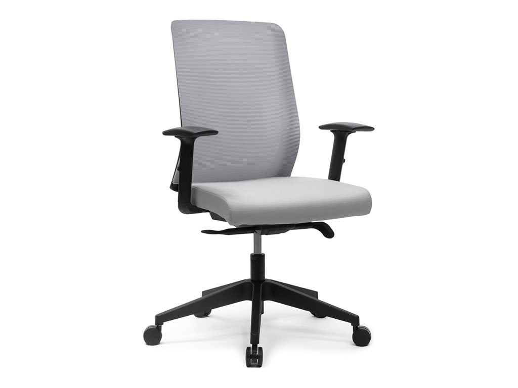 HAT Collective IKU - Chair - ergonomic - armrests - T-shaped - tilt - swivel - mesh fabric - gray IKU-B-M3H-ALLOY-S1BB