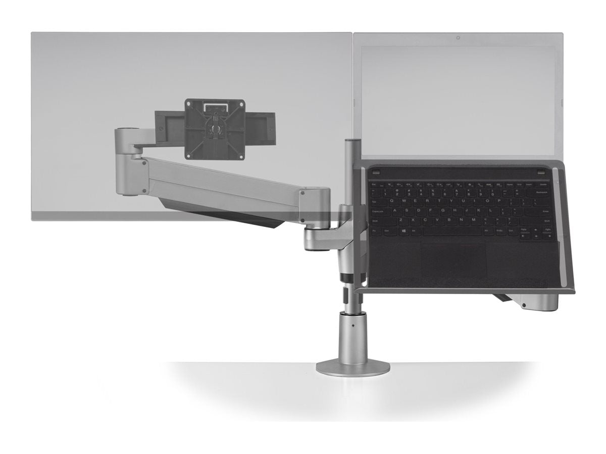 HAT Design Works Staxx - Stand - articulating - for LCD display / notebook - silver - screen size: up to 27 - desk-mountable" STX-2-500-SLD-8510-124