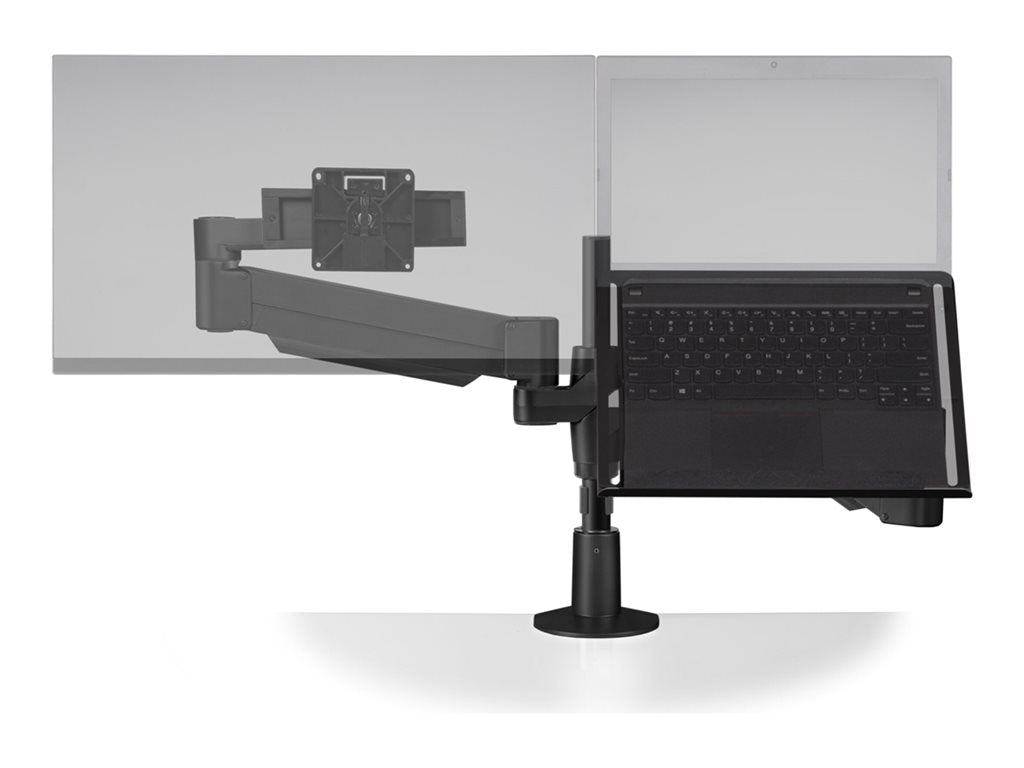 HAT Design Works Staxx - Stand - articulating - for LCD display / notebook - vista black - screen size: up to 27 - desk-mountable" STX-2-500-SLD-8510-104