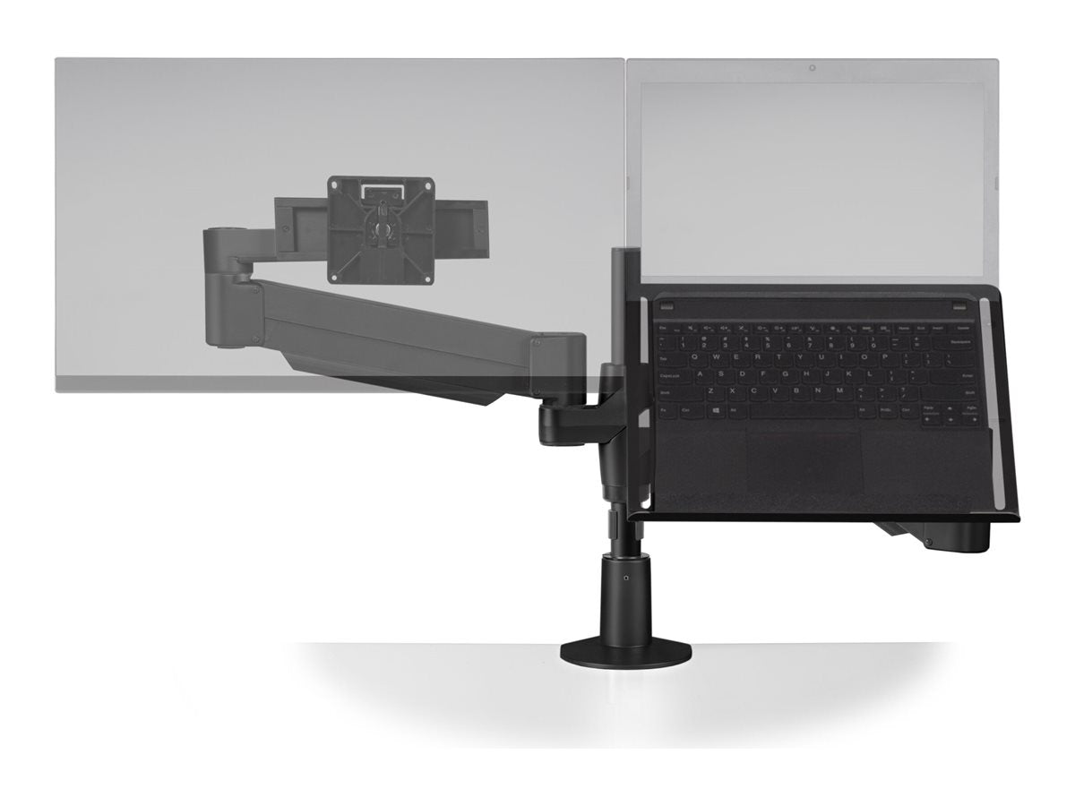 HAT Design Works Staxx - Stand - articulating - for LCD display / notebook - vista black - screen size: up to 27 - desk-mountable" STX-2-500-SLD-8510-104