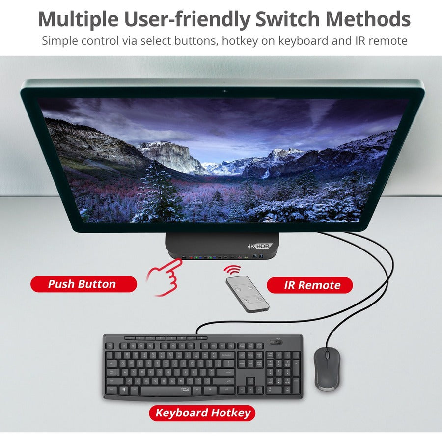 HDMI 4K KVM Switch - 2x1 USB 3.0 Remote Control | SIIG CE-KV0E11-S1