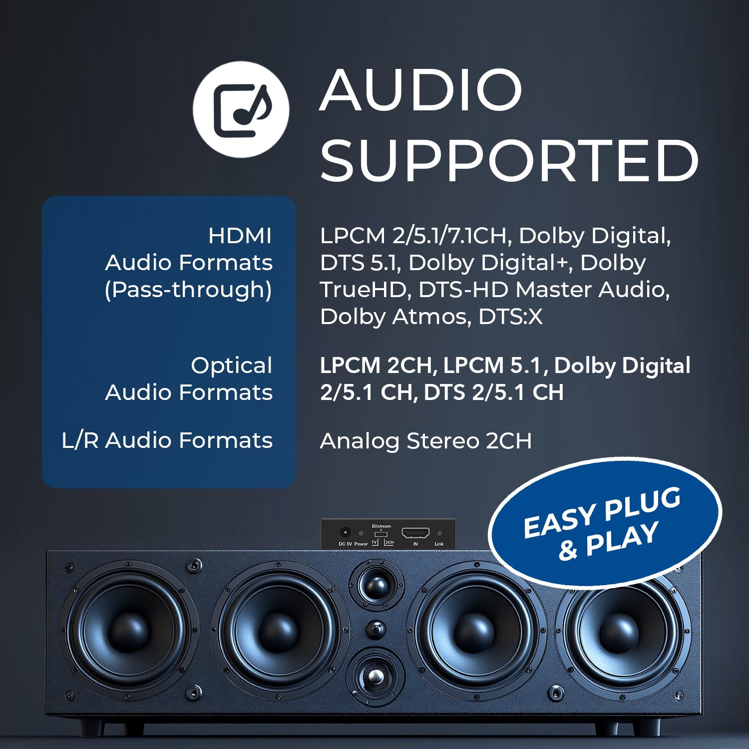 HDMI Audio Extractor Converter - SPDIF + 3.5mm Output (HDA-912)
