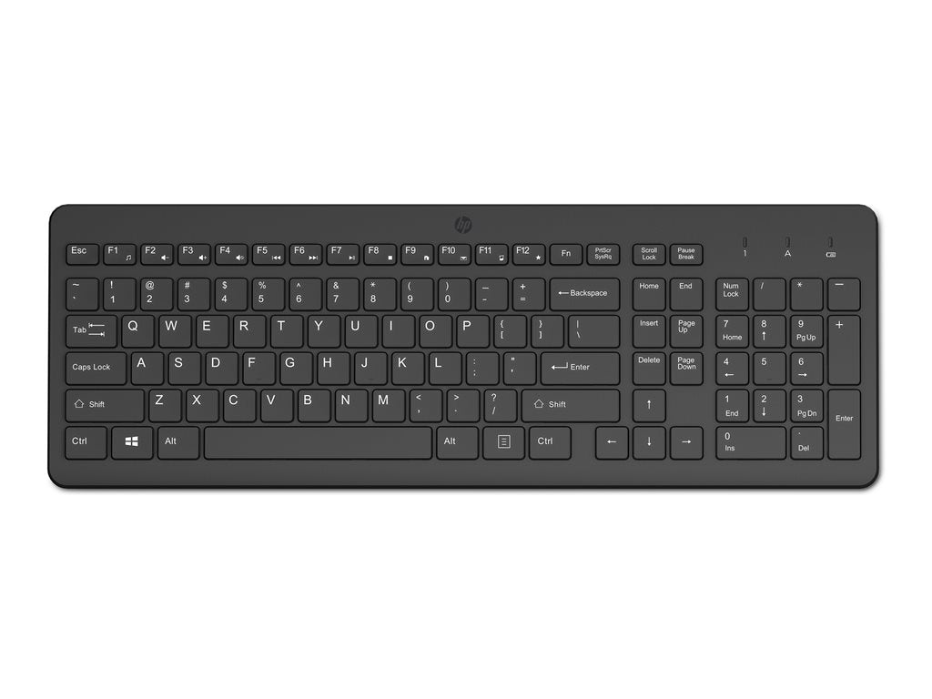 HP 225 - Keyboard - 2.5-zone layout - wireless - 2.4 GHz - US - black 805T1AA#ABA