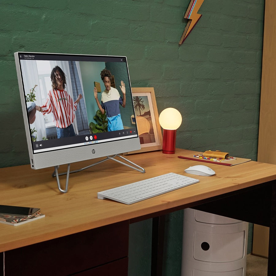 HP 24-cb0000i 24-cb0010 All-in-One Computer - Intel Celeron J4025 Dual-core (2 Core) 2 GHz - 8 GB RAM DDR4 SDRAM - 256 GB M.2 PCI Express NVMe SSD - 23.8" Full HD 1920 x 1080 - Desktop - Snow White