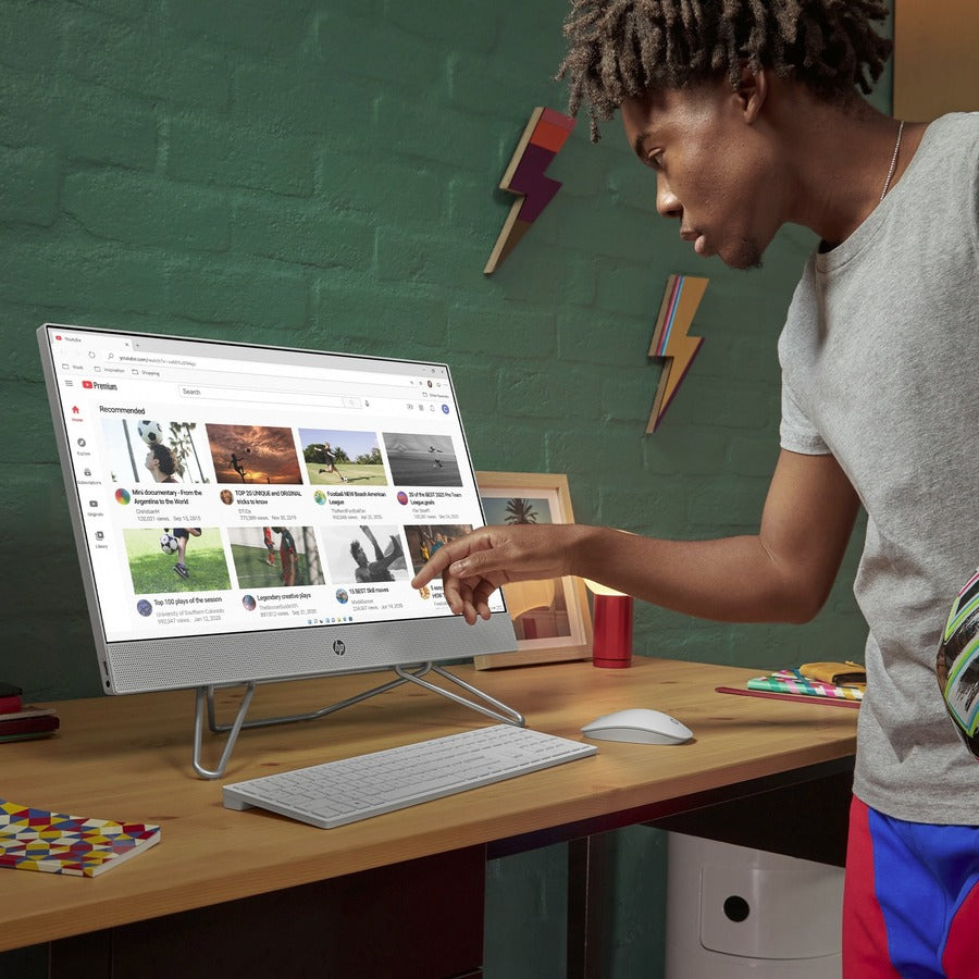 HP 24-cb0000i 24-cb0010 All-in-One Computer - Intel Celeron J4025 Dual-core (2 Core) 2 GHz - 8 GB RAM DDR4 SDRAM - 256 GB M.2 PCI Express NVMe SSD - 23.8" Full HD 1920 x 1080 - Desktop - Snow White