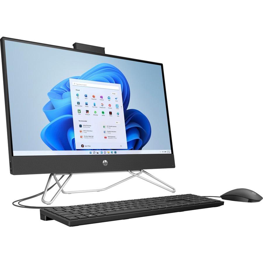 HP 24-cb1000i 24-cb1017c All-in-One Computer - Intel Core i5 12th Gen i5-1235U Deca-core (10 Core) - 8 GB RAM DDR4 SDRAM - 512 GB M.2 PCI Express NVMe SSD - 23.8" Full HD 1920 x 1080 - Desktop - Jet Black - Refurbished